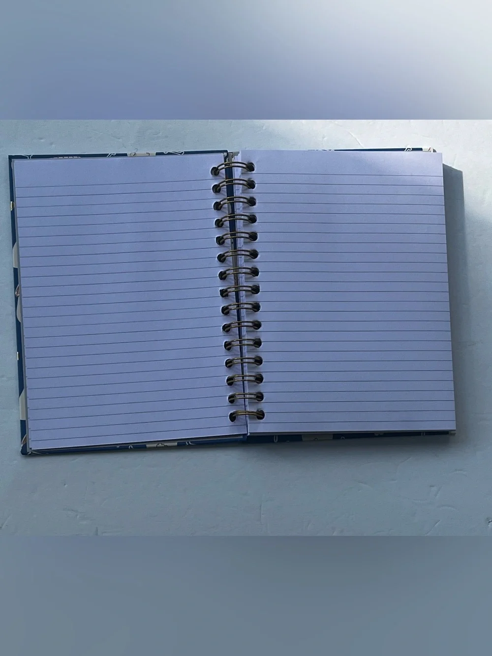 Blue Dog and Gold Heart Pattern Spiral Journal/ Notebook - Pet Design 150 Pages